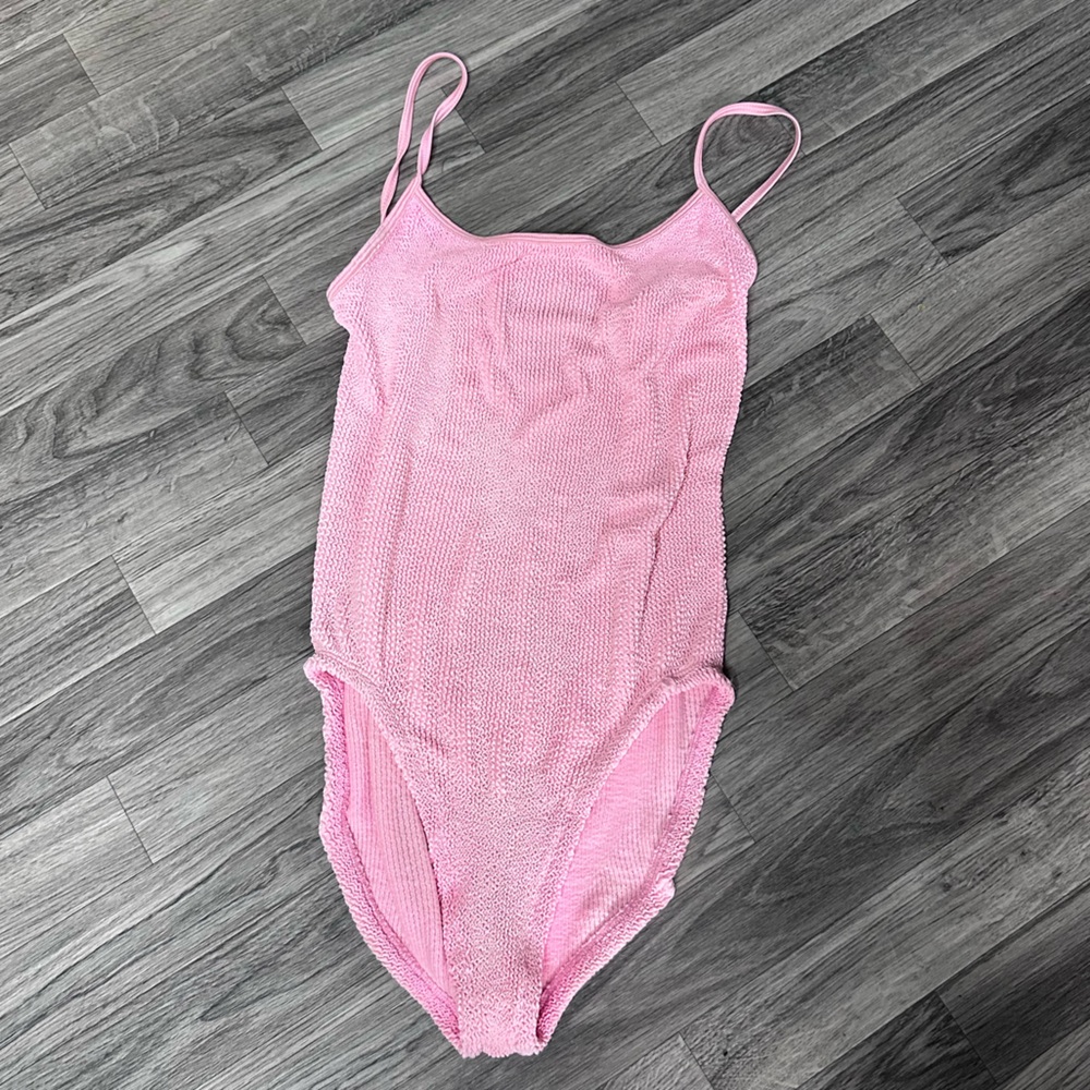 Hunza G Pamela One Piece Swimsuit Bubblegum Pink OS - Picture 2 of 4